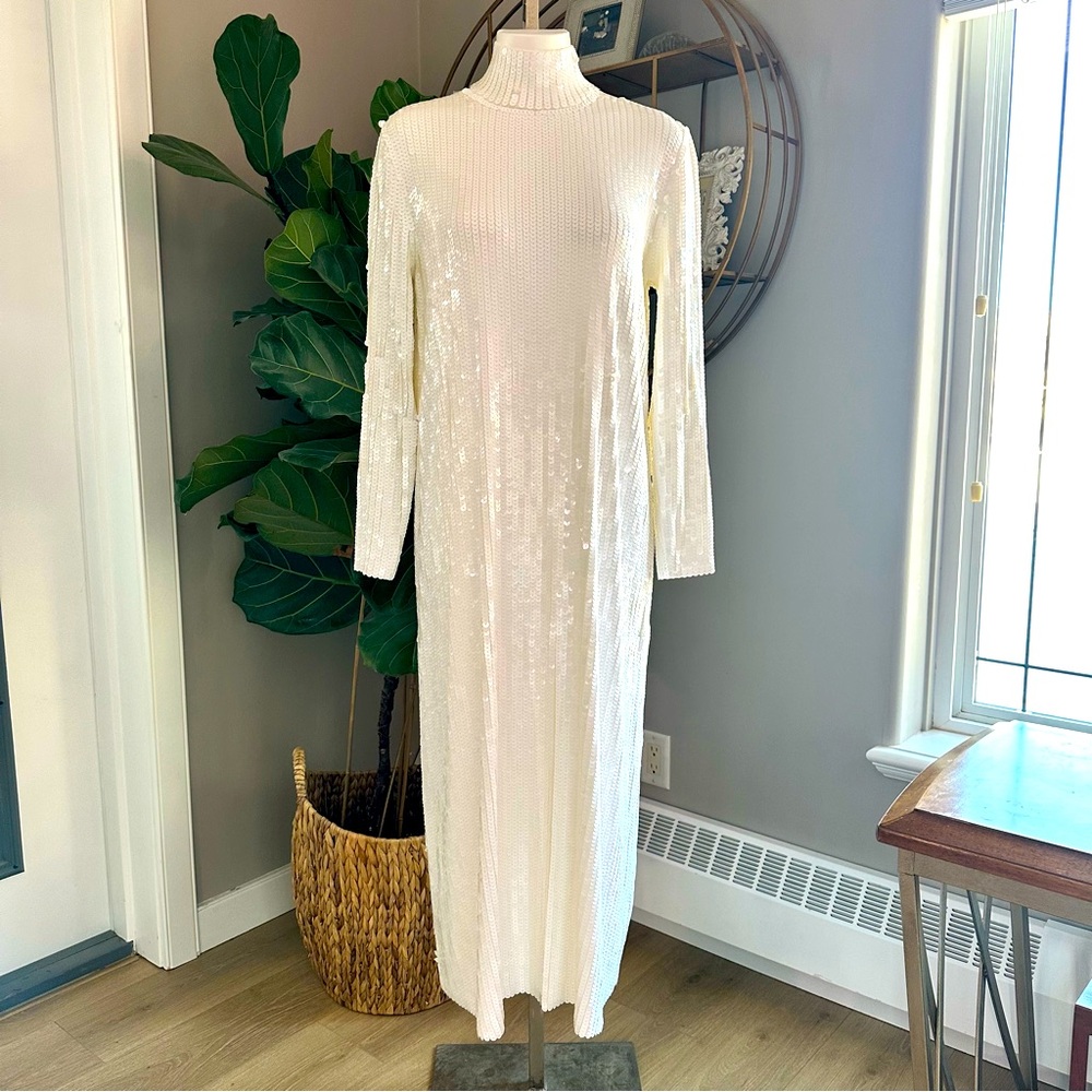 ZARA - NEW white sequined maxi dress